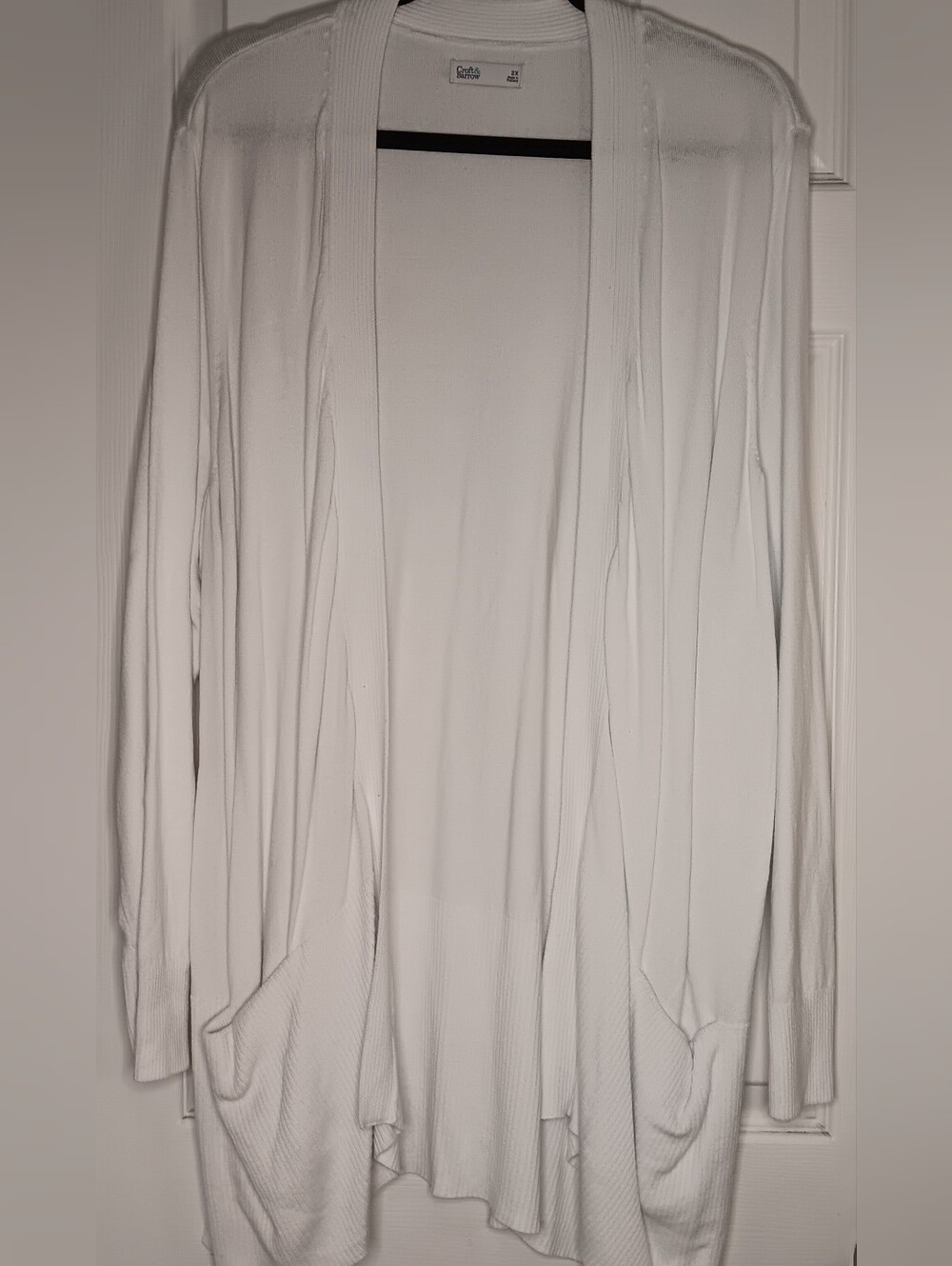 croft & barrow White Open-Front Maxi Cardigan